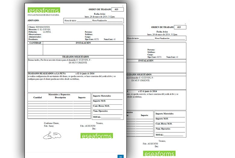 Aplicacion Gestion partes de trabajo