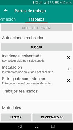 Plantillas partes de trabajo