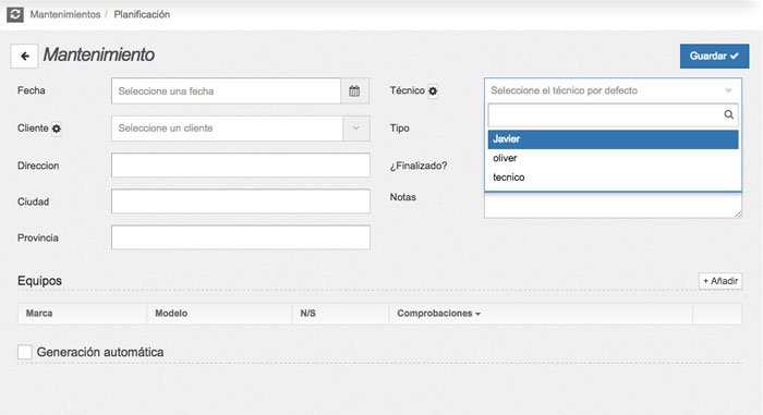 Asignacion Partes de trabajo