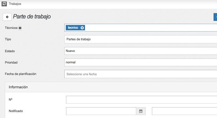Asignacion Partes de trabajo